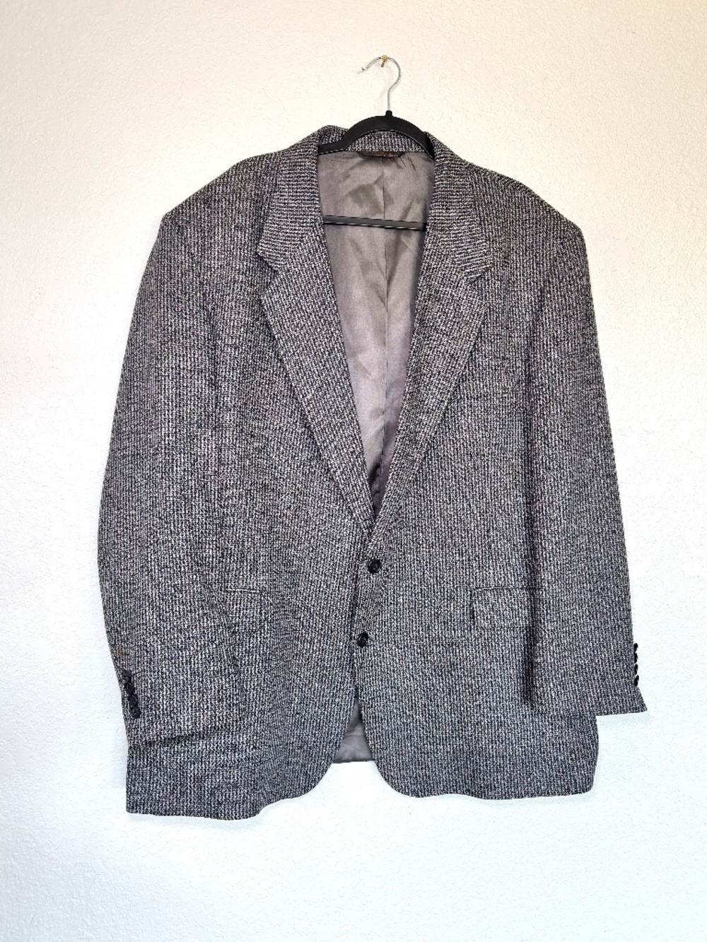 Men of Measure Sport Coat 50L Big & Tall Wool Gray Tweed Acadamia Old Money 90s